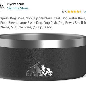 Hydrapeak Dog Bowl, Non Slip Stainless Steel